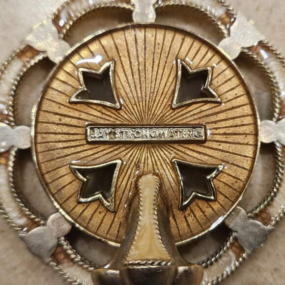 JAY STRONGWATER SCROLLED RIBBON BOW CRYSTAL JEWELED ENAMEL ROUND FRAME - Picture 5 of 8